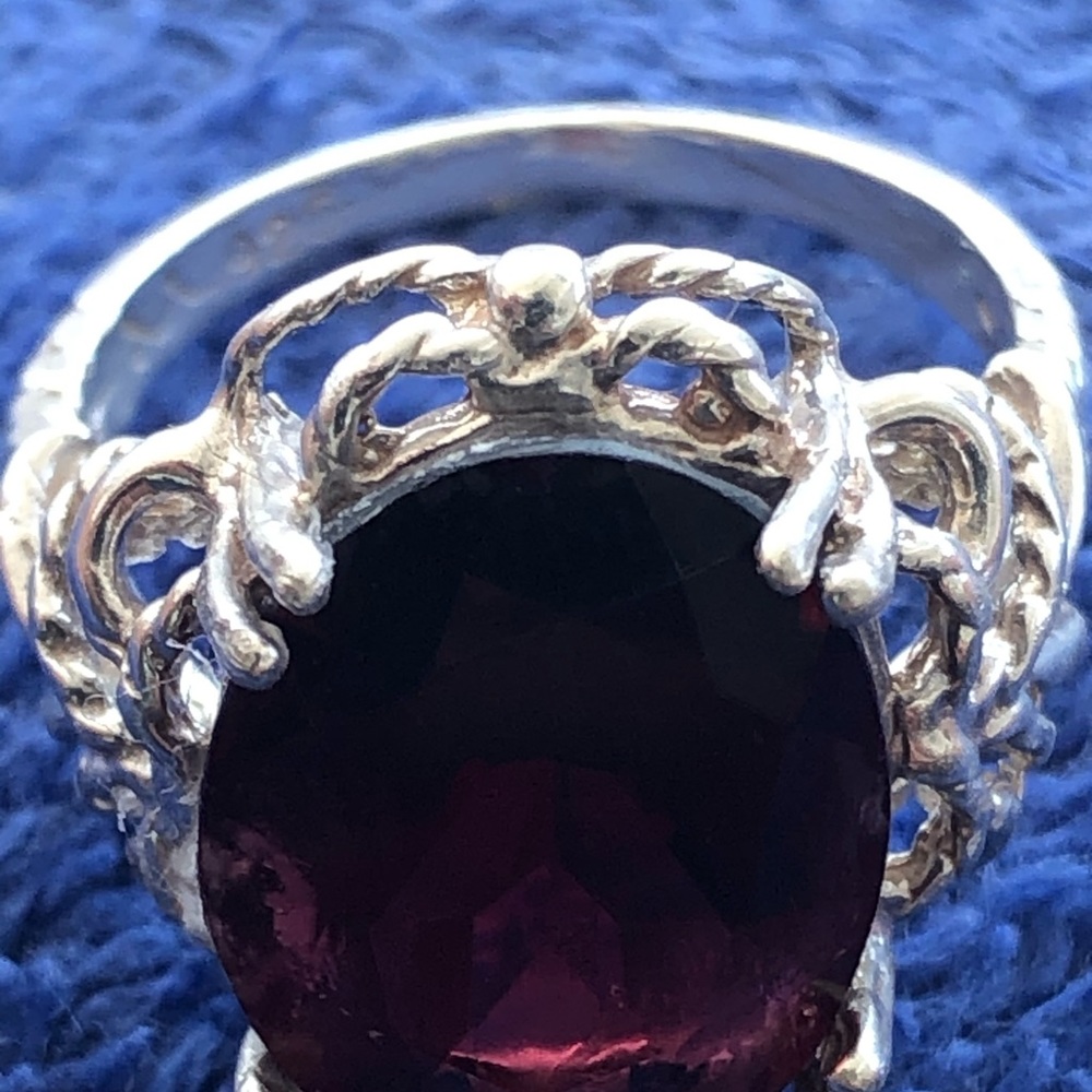 Exquisite Rhodolite garnet and 24 carat gold ring. One of a kind.